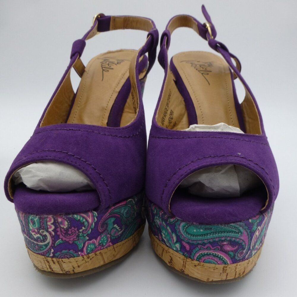 NIB - Very Volatile Hendrix Wedge Corkscrew-Blend Slingback Sandals - Picture 7 of 12